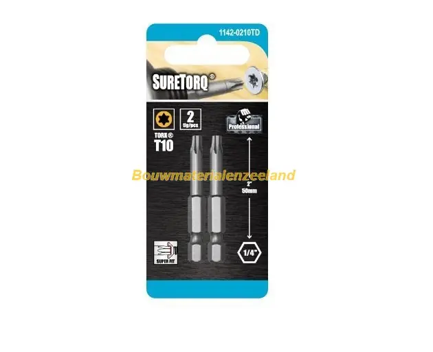 Schroefbit TORX Power Bit TX25 lengte=50mm, 2 op kaart ( ST1142-0225TD )