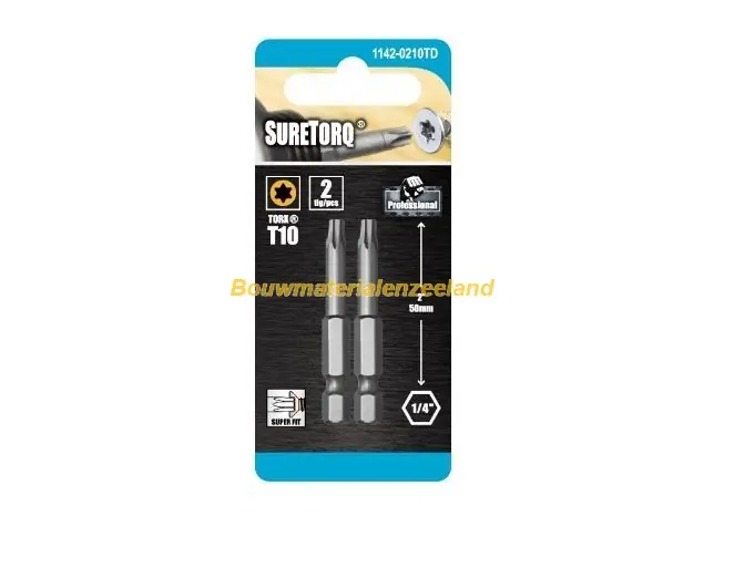 Schroefbit TORX Power Bit TX20 lengte=100mm,1 op kaart ( ST1144-0120TD )