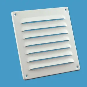 Aluminium schoepenrooster 160x160mm wit