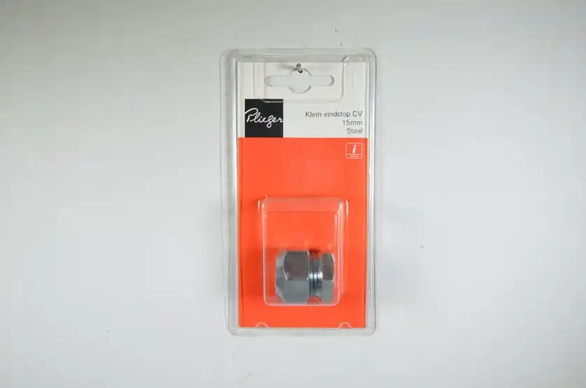 Klem-cv eindkap 15mm Plieger label rd