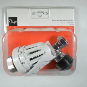Therm rad kraan re 1/2 inch wit Plieger label rd