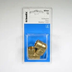 Messing cap.knie 15x15mm bonfix label 2 st (GASTEC/KIWA)