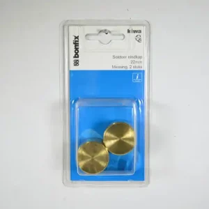 Messing sold.eindkap 22mm bonfix label 2 st (GASTEC/KIWA)