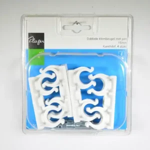 Dubbel klembeugel met pen 15mm Plieger label bl/gr 4st
