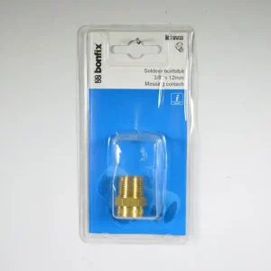 Messing sold.puntst.con.3/8bux12mm bonfix label 1 st (GASTEC/KIWA)