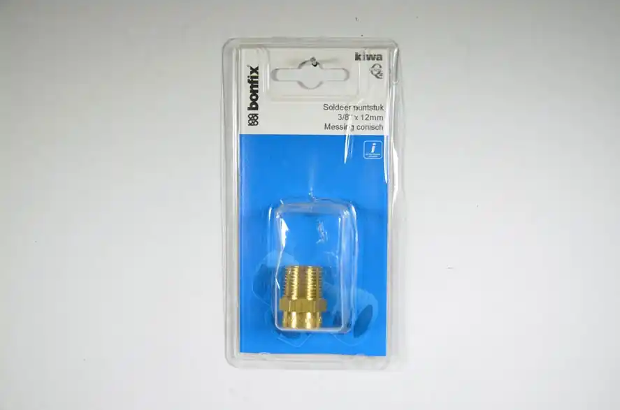 Messing sold.puntst.con.3/8bux12mm bonfix label 1 st (GASTEC/KIWA)