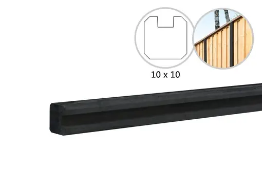 Betonpaal met sleuf 10x10x270 cm antraciet, ongecoat, eindpaal
