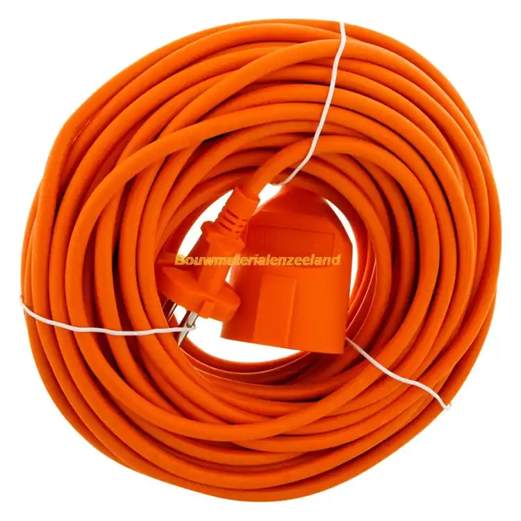 Q-Link Verlengsnoer zonder randaarde, 2500W 2x1.0 mm?. 20 meter oranje