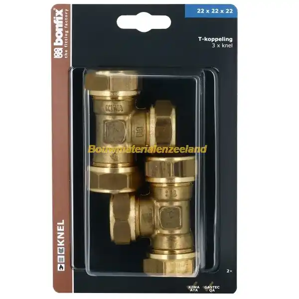 BONFIX Blister T-stuk 22 mm 2 stuks