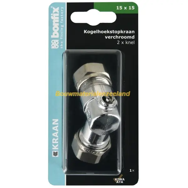 BONFIX Blister Kogelstopkraan haaks knel 15x15 schroevendr.