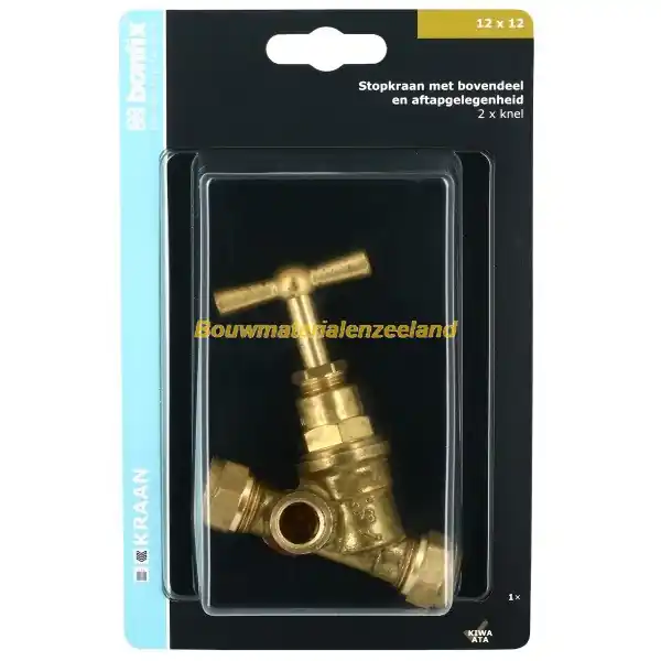 BONFIX Blister Stopkraan 12 x 12 mm knel met aftap