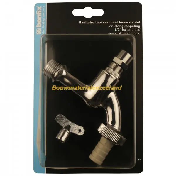BONFIX Blister tapkraan 1/2 + sleutel chroom