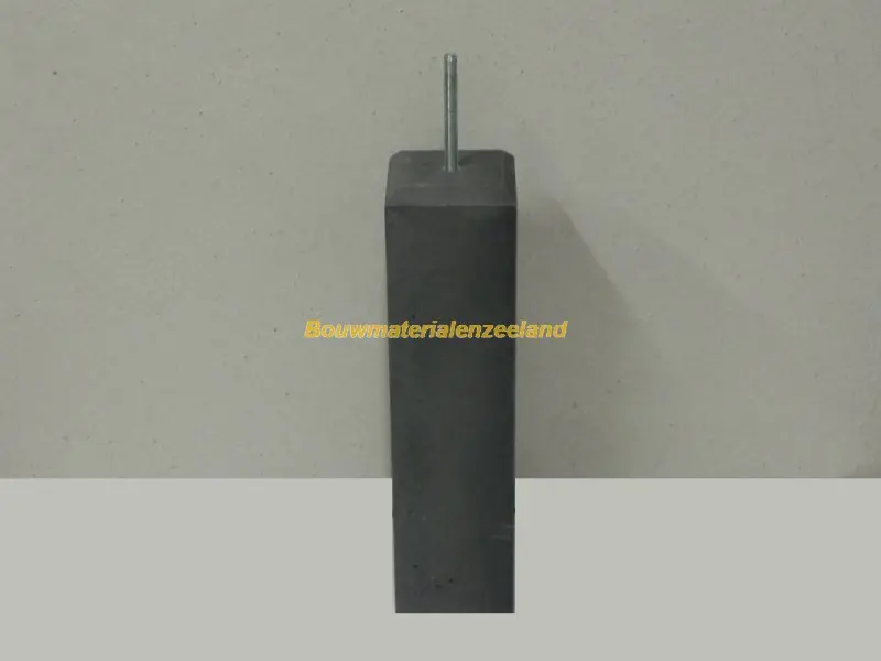 Betonpoer 15x15x60 cm antraciet inclusief draadeind exclusief stelplaat 10004032