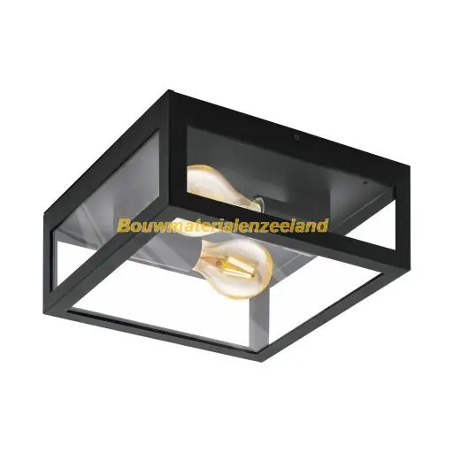 EGLO Buitenlamp ALAMONTE 2xE27 zwart/glas
