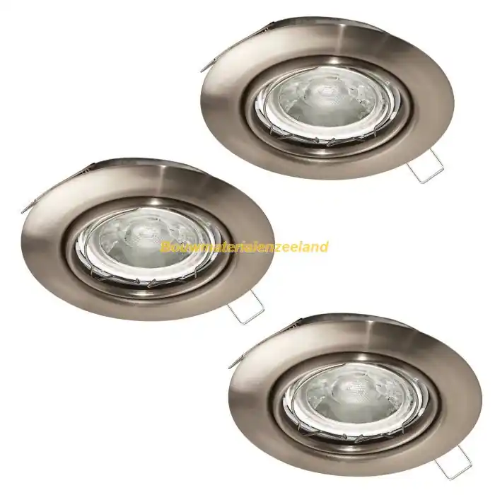 EGLO LED Inbouw set 3-L basic GU10 kantelbaar nikkel mat