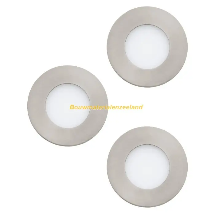 EGLO LED Inbouw set 3-L FUEVA IP44 diam 85mm nikkel mat