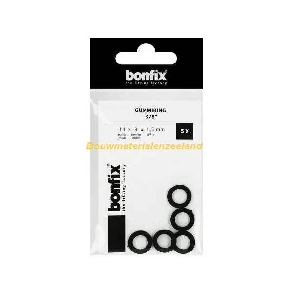 BONFIX Gummiring 1/2" (18 x 11 x 1,5 mm) zak van 5 stuks