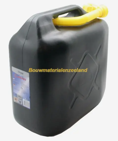Jerrycan met tuit 20 Liter - Zwart, geschikt voor brandstof