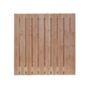 Tuinscherm Heeswijk 19+2 planks Douglas 180x180cm, RVS geschroefd