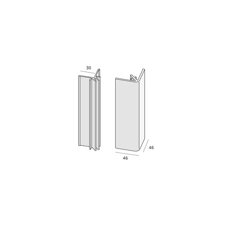Basis uitwenidige hoekprofiel (2803) aluminium