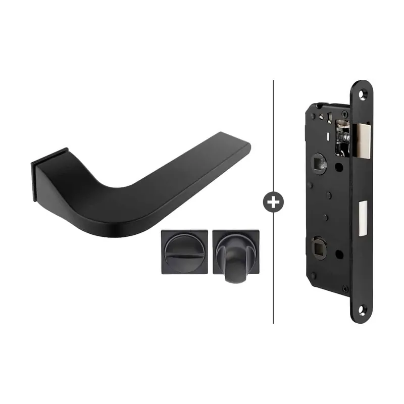Sluitwerkpakket Slimseries Cleves Toiletslot Zwart