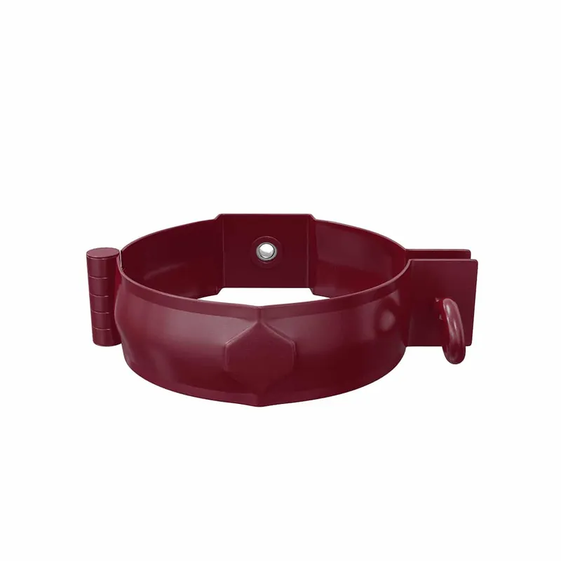 BILKA GLOSSY Pijpklem | 100mm | RAL 3005 Wijnrood | Tweezijdig glossy gecoat