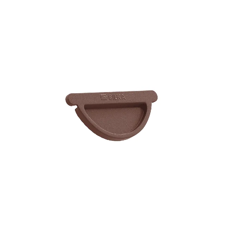 BILKA MAT Eindkap dakgoot | 150mm | RAL 8017 Chocoladebruin | Tweezijdig mat gecoat