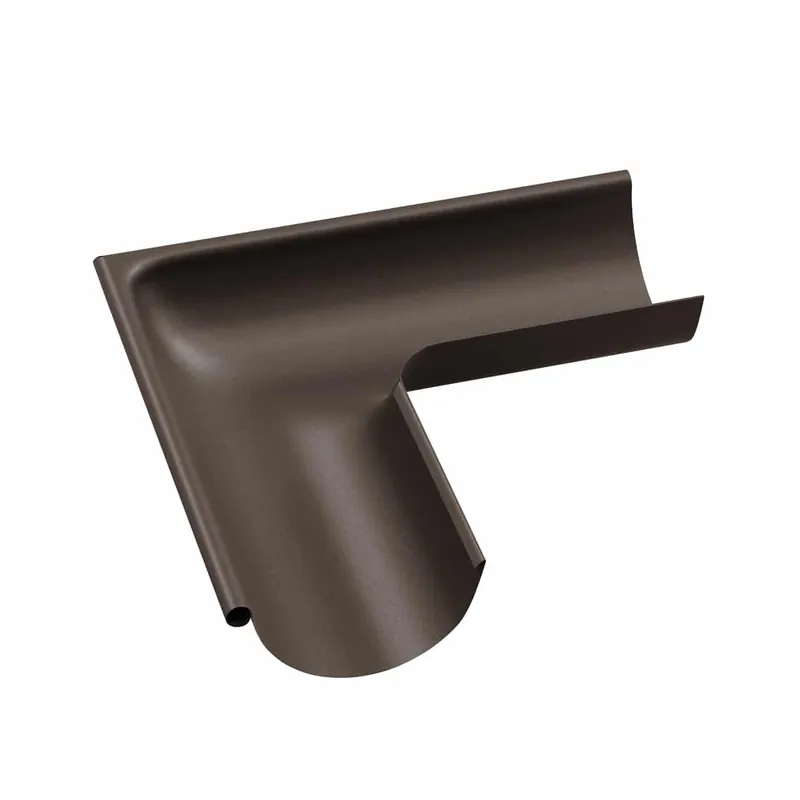 BILKA MAT Buitenhoek dakgoot | 150mm | RAL 8019 Grijsbruin | Tweezijdig mat gecoat