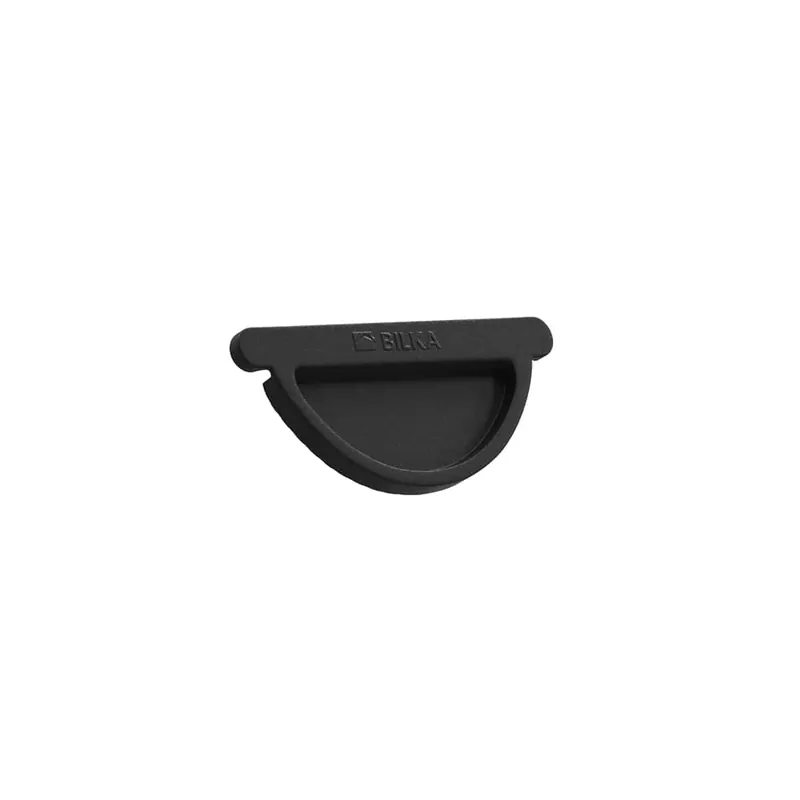 BILKA MAT Eindkap dakgoot | 150mm | RAL 9005 Matzwart | Tweezijdig mat gecoat