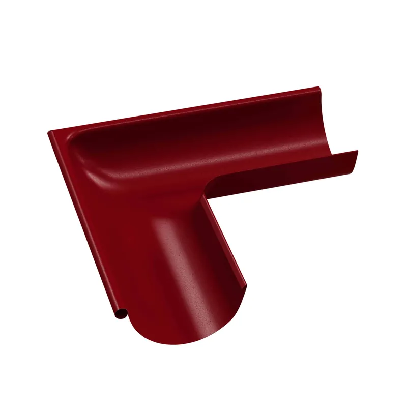 BILKA GLOSSY Buitenhoek dakgoot | 150mm | RAL 3011 Bruinrood | Tweezijdig glossy gecoat