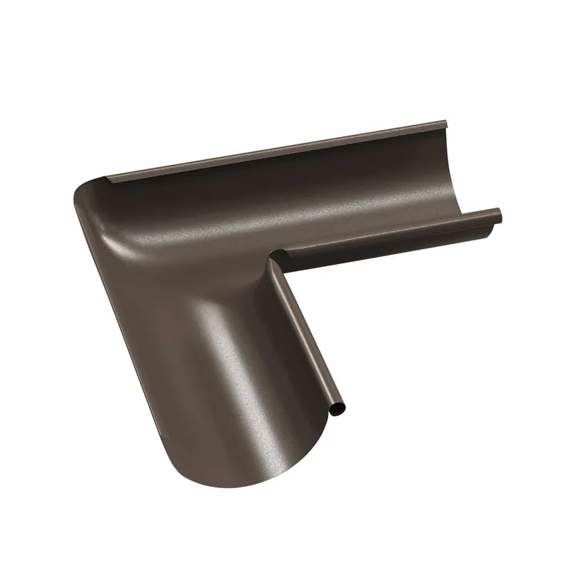 BILKA GLOSSY Binnenhoek dakgoot | 125mm | RAL 8019 Grijsbruin | Tweezijdig glossy gecoat
