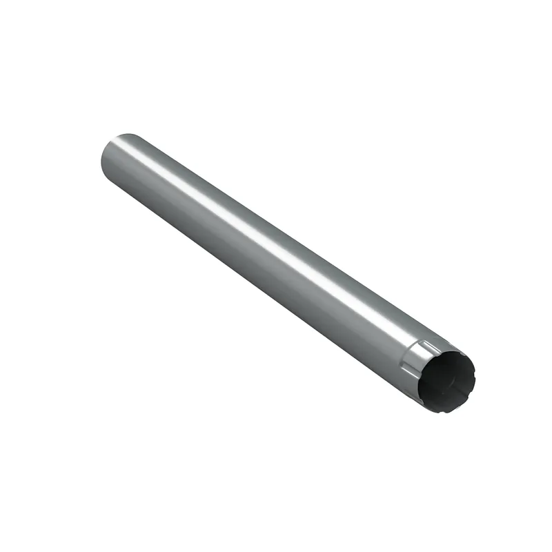 BILKA GLOSSY Verlengstuk regenpijp | 90mm | 1 m | RAL 9006 Zilverkleur | Tweezijdig glossy gecoat