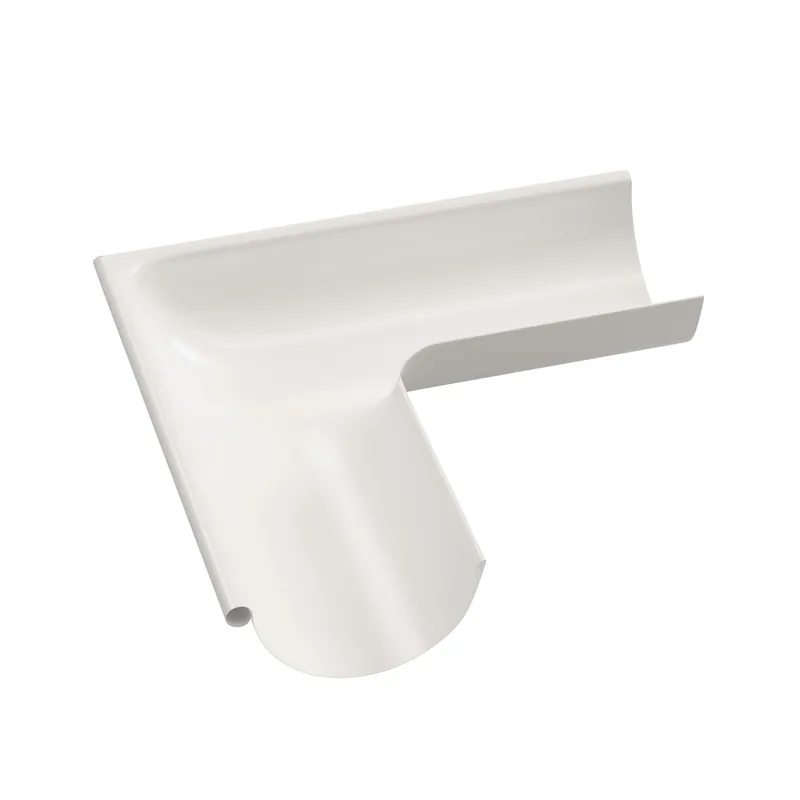 BILKA GLOSSY Buitenhoek dakgoot | 150mm | RAL 9010 Wit | Tweezijdig glossy gecoat