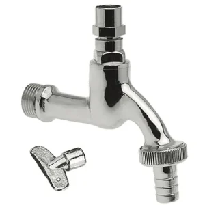 Bonfix messing tapkraan met slangkoppeling en bedieningssleutel, 1x buitendraad