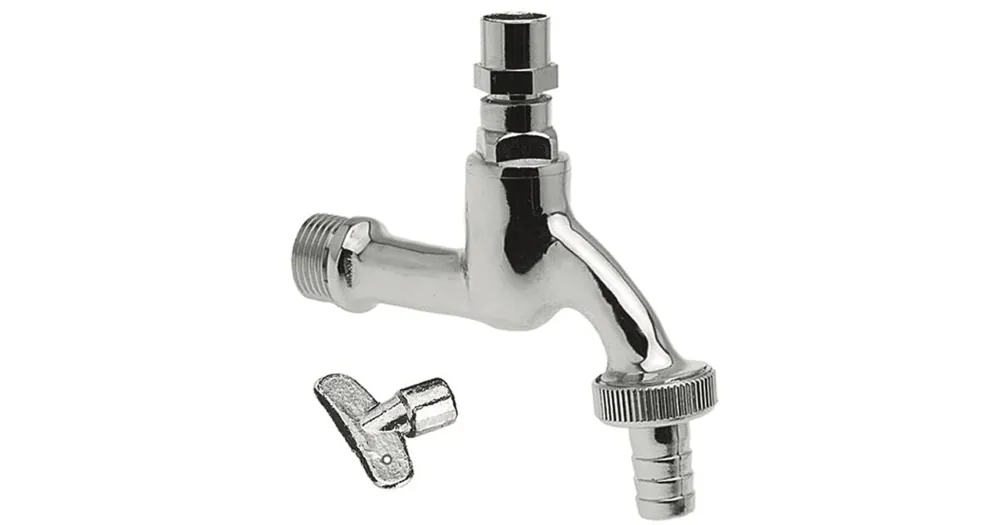 Bonfix messing tapkraan met slangkoppeling en bedieningssleutel, 1x buitendraad