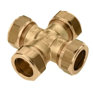 Bonfix messing kruisstuk 90 graden, 4x knel