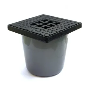 pvc afvoerput met gietijzeren rooster, onderuitlaat