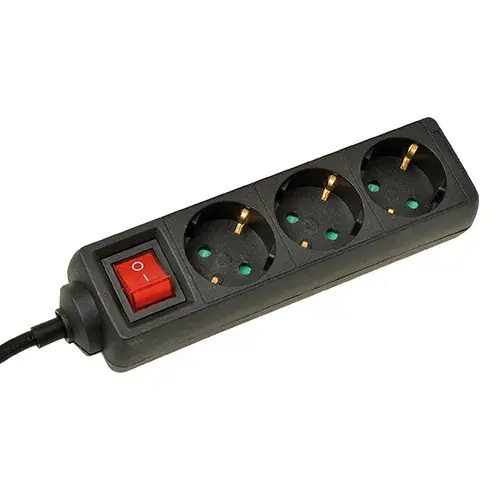 TCD 3V + RA 1,5 METER 3X1.5MM² ZWART + SCHAKELAAR