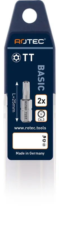 SCHROEFBIT MET GAT, C6.3, T27TX25 VERPAKT PER 2 / VOLGENS DI
