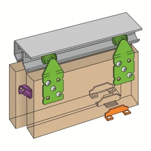HENDERSON SCHUIFDEURBESLAG - TYPE W15 - DOUBLE TOP - RAILLENGTE 1500 MM - VOOR HOUTEN DEUREN MAX. 45 KG - ALUMINIUM