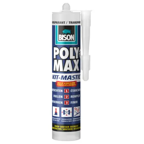 BISON POLY MAX® KIT TRANSPARANT KOKER 280 ML NL/FR
