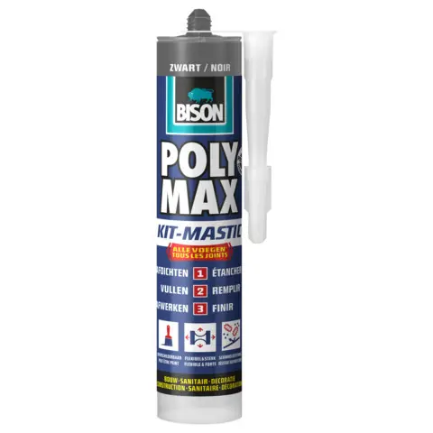BISON POLY MAX® KIT ZWART KOKER 280 ML NL/FR