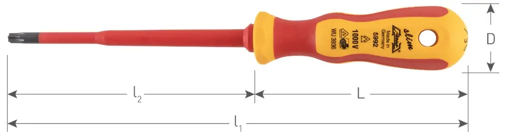 ATHLET 2C-VDE-SCHROEVENDRAAIER 'SLIM', TX 30X125