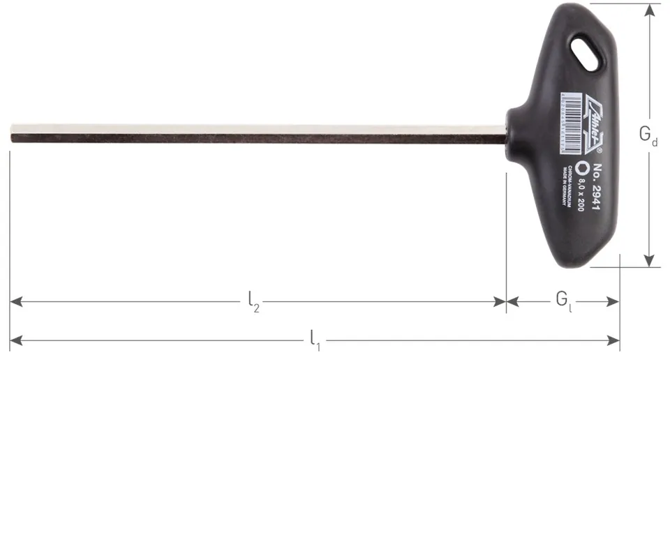 ATHLET STIFTSL.SET MET T-GREEP, 8-DLG., SW 2,0-10,0