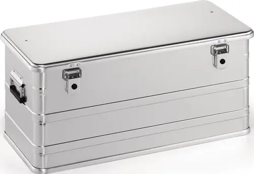 ALUMINIUM BOX L782XB385XH367MM 91 L MET KLAPHENDELSLUITING MET GATEN
