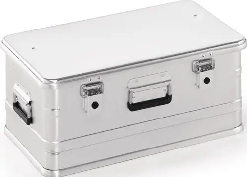 ALUMINIUM BOX L582XB385XH262MM 47 L MET KLAPHENDELSLUITING MET GATEN