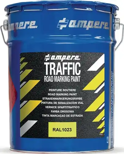 WEGMARKERINGSVERF TRAFFIC ROAD MARKING PAINT 5KG GEEL AMPERE