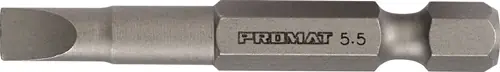 BIT VOOR SLEUFSCHROEVEN 6,5 MM LENGTE 50 MM 1/4 INCH E6,3 SNEDESTERKTE 1,2 MM TW
