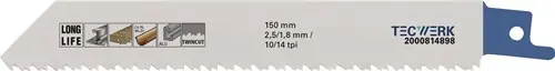 RECIPROZAAGBLAD LENGTE 150 MM BREEDTE 19 MM TANDVERDELING TPI 10/14 2,5/1,8 MM G