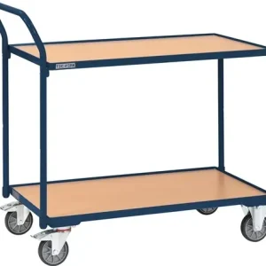 TAFELWAGEN 2 LAADVLAKKEN L850XB500MM DUIFBLAUW, RAL 5014 DRGVERM.300 KG SCHUIFBE